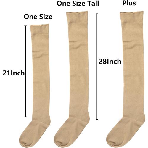 Size S-M Bestjybt Women Thigh High Socks Cotton Warm Over the Knee Socks Long Knee High Boot Stockings Leg Warmer