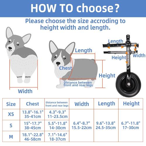 Adjustable Dog Wheel-Chair for Back Legs,Pet Walk Tools,Pet Mobility Aids with Wheels,Brace and Hip Support, Suitable for Back Legs,Dog Assisted Walking Device