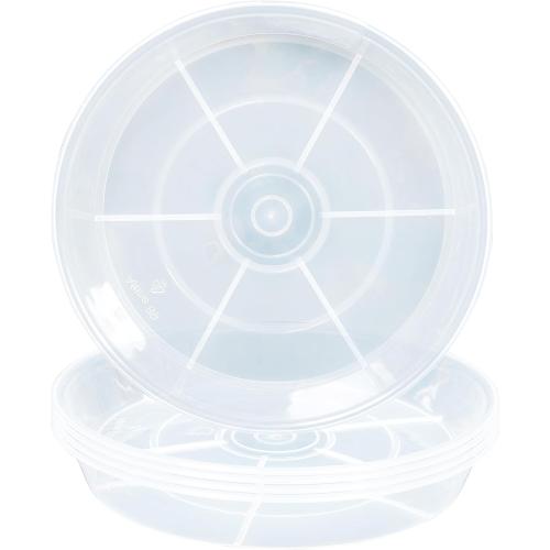 6 Pack 6 inch Plant Saucer Drip Tray, 4 5 6 8 9 10 12 14 16 18 inch, Heavy Sturdy Plastic Planter Flower Pot Saucers for Indoor Outdoor Garden, Plant Water Drip Trays for pots Base (6, Clear)