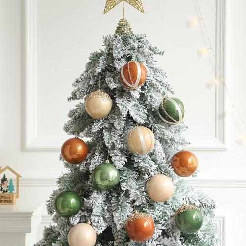 12 Pcs Christmas Ball Ornaments Set Brown Green Champagne Luxury Neutral Shatterproof Christmas Tree Decorations 3.15 Inch Glittering Decorative Hanging Ornament Bulk for Xmas Tree Holiday Party Decor
