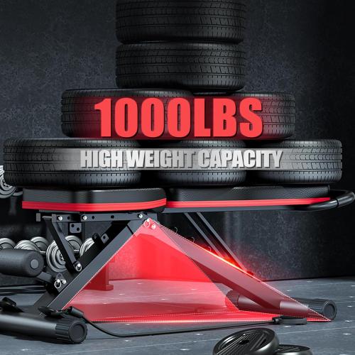 ALSO GO Adjustable Weight Bench, Workout Benches with Leg Extension & Extended Headrest, Foldable Incline Decline Bench Press, Roman Chair, Full Body Strength Training Equipment for Home Gym