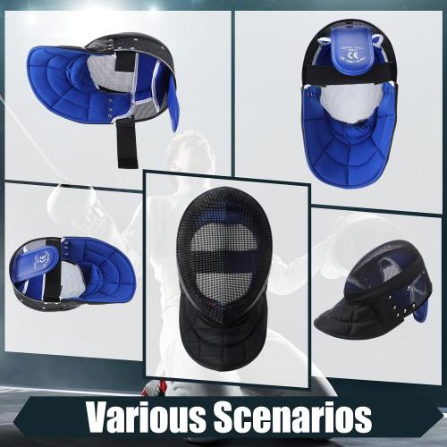 Fencing Coach Mask Mental Fencing Protective Gear Comfortable Safe Helmet for Training Sword Sparring Coaches, Black