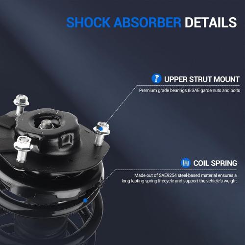 Autoround 172364 172363 Front Complete Strut & Coil Spring Assembly Compatible with Toyota Sienna 2005 2006 2007 2008 2009 2010 FWD
