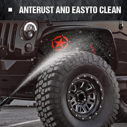Front Inner Fender Liners Compatible with 07-18 Wrangler JK & JKU Unlimited Sport Sahara Rubicon, Bolt-on Style Wheel Well Cover Steel Mud Guards Fenders Flares (2/4 Doors) (Since 1941)