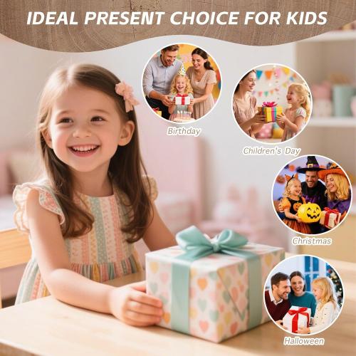 11-Piece Wooden Makeup Toy Set for Girls, Pretend Play Makeup Kit for Toddlers & Kids with Mirror, Lipstick, Hair Straightener & Storage Bag, Christmas Birthday Present for Ages 3-6 Years Old