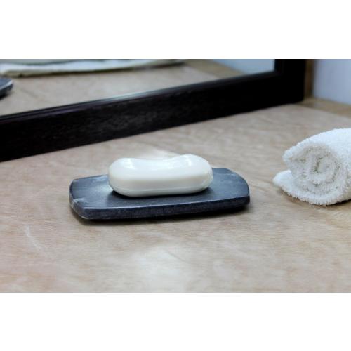 KLEO Natural Stone Soap Dish or Bath Accessories for Bath Tub or Wash Basin (Black with Natural Lines)
