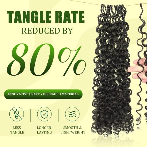 New Burmese Curly Crochet Hair Natural Black Pre-Looped 14 Inch 8 packs