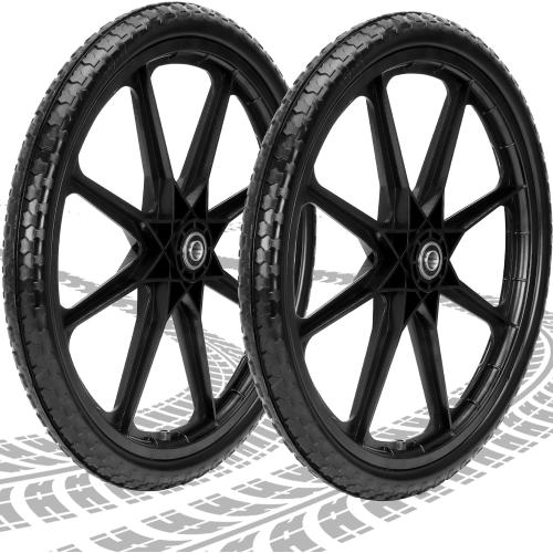 Upgraded 20 Flat Free Wheels Compatible with rubbermaid Wheelbarrow Tires, 20 Flat Free Tires with 5/8 Bearings Replacement for rubbermaid Cart Wheels/Big Wheel Utility Carts(5/8 Bearings)