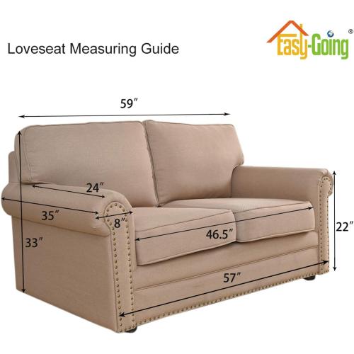 Easy-Going Stretch Loveseat Slipcover 1-Piece Sofa Cover Furniture Protector Couch Soft with Elastic Bottom for Kids Polyester Spandex Jacquard Fabric Small Checks (Loveseat, Grey)