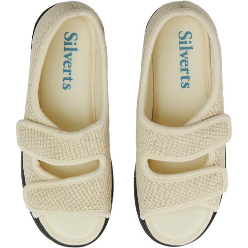 Size 11 - Silverts Women’s Adaptive Clothing Easy Close Sandals, Adjustable Wide Fit Shoes for Elderly, Nursing Home & Assisted Dressing