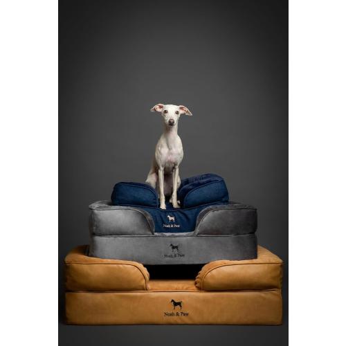 NOAH & PAW XL Dog Bed, 45x35x9.1 Inch, Orthopedic Large Dog Beds, Eggshell Memory Foam Infused with Cooling Gel, Waterproof, Machine Washable, Includes Inner Cover (Faux Leather)