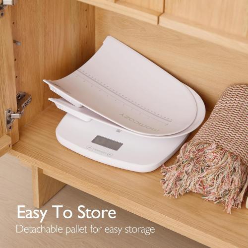 Momcozy Baby Scale, Multi-Function Scale for Body Weight&Height Measurement, Large Capacity for Toddler&Children&Pet&Adult, Perspectives Switch, Removable Tray, 5 Units, Digital LED Screen, Auto-Off