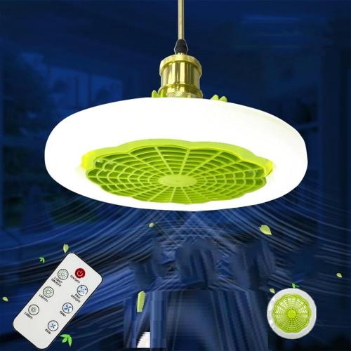 GQMYCDM Modern Ceiling Fans with Lights, Enclosed Ceiling Fan with Light and Remote, Bladeless Ceiling Fan, Dimmable Smart Ceiling Fans for Bedroom Living Room Kitchen Home Indoor(Green)