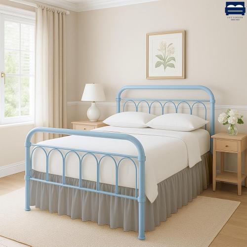 Ruffled Bed Skirt with Split Corners-Dust Ruffle - 21 Drop 100% Microfiber Soft,Sheen & Luxurious Look - Bed Skirts (Light Grey -Twin)