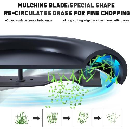 Grasscool 942-0610A Mulching Blades for Bolens Cub Cadet Troy Bilt Huskee LT3800 MTD Murray 38 inch Deck Lawn Mower Replace for 742-0610 742-0610A 942-0610 (2 Pack)