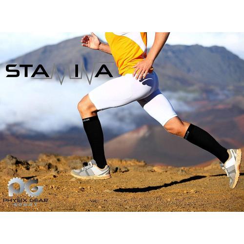 Physix Gear Compression Socks 20-30 mmHg - Men & Women - Running, Nurses, Shin Splints, Flight, Travel