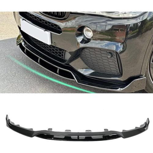 KHK Front Bumper Lip Spoiler for BMW X5 F15 M-Sport 2014-2018,Glossy Black ABS Air Dam Front Splitter Body Kit Accessories