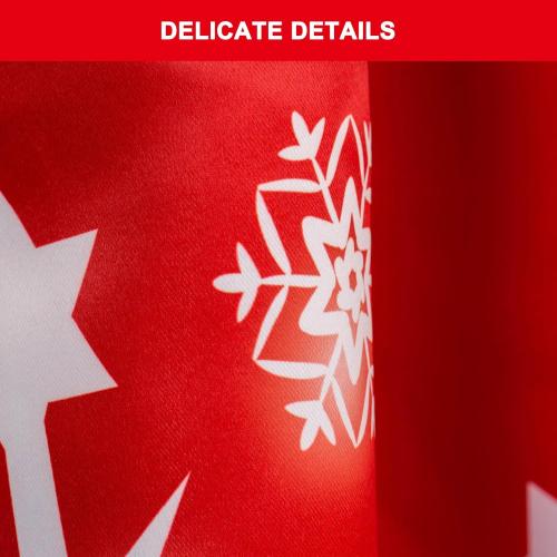 Snowflake Christmas Curtains Living Room 52 x 84 inch, 2 Panels, Grommet Printed Fabric Decorations Blackout Curtains, Thermal Insulated Holiday Red Window Drapes Panel for Kid Room, and Indoor