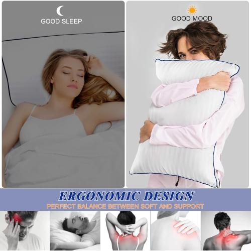 Bed Pillows for Sleeping, King Size Pillows Set of 2 Cooling Luxury Hotel Quality Pillow with Premium Soft Down Alternative Filling for Back, Stomach or Side Sleepers