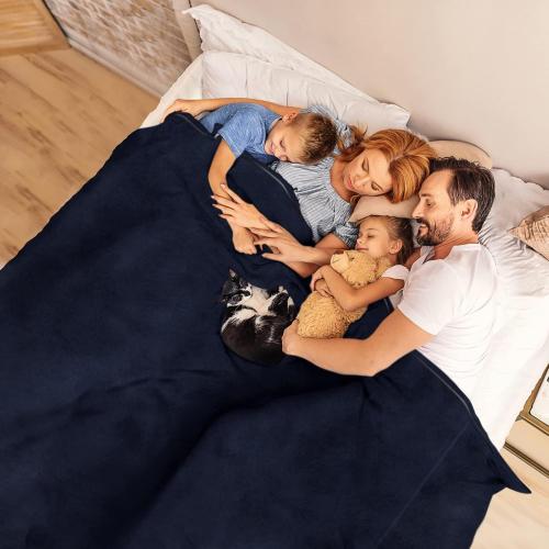 Oversized Blanket 120x120 Inches, Giant Huge Companion for Bed, Sofa, Travel and Camping, Extra Large Big Soft Blanket Fits The Whole Family and Outdoor Campaign, Navy