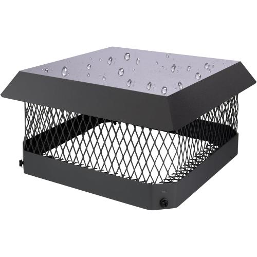 13 x 13 Chimney Caps Fireplace Chimney Cover for Outside Flue Tile Clay, Chimney Flue Cover Chimney Vent Cap with Screen Hood Plate,Galvanized Steel Chimney Rain Cap Roof Rain Guard Top Protector