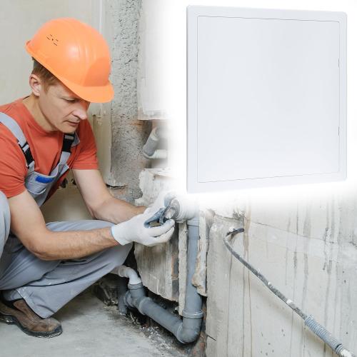 QWORK Access Panel for Drywall, 16x16 Inch ABS Plastic Wall Hole Cover Access Door for Plumbing & HVAC Systems, White