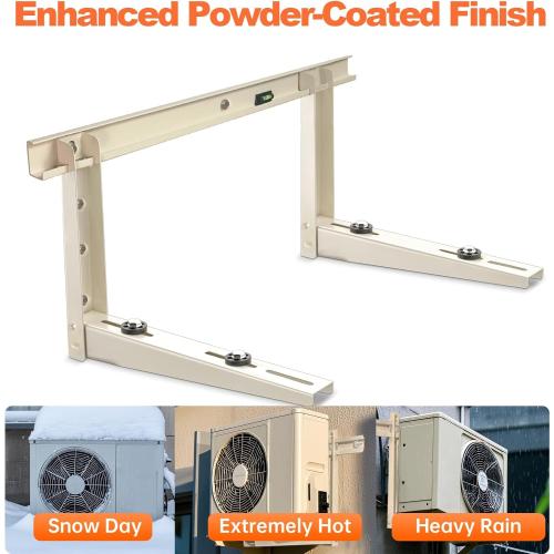 Wall Mounting Bracket for Mini Split AC – Heavy Duty Steel Support for 9,000–36,000 BTU Units – 363lbs Capacity – Rust-Proof Powder Coated, Outdoor Condenser Wall Mount