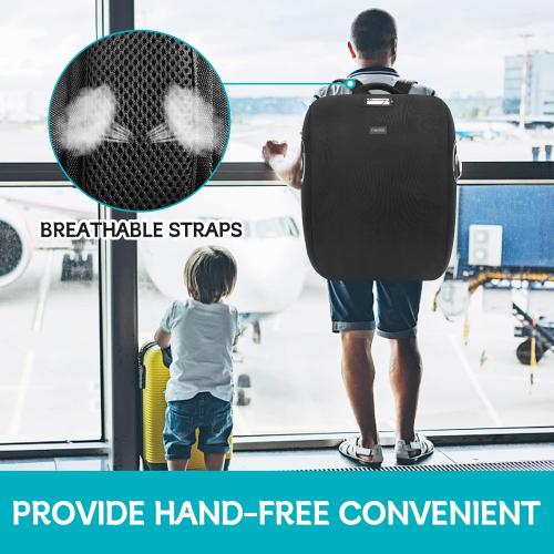 YOREPEK Padded Car Seat Travel Bag for Airplane, Compatible with Doona Car Seat Stroller, Infant Car Seat Bags with Lockable Zipper, Foldable Gate Check Stroller Bag Backpack for Baby Travel