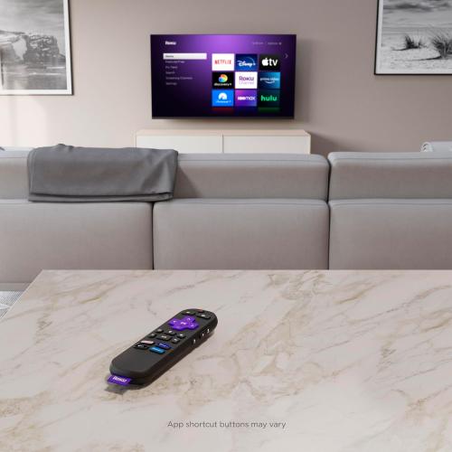Roku Voice Remote | Replacement TV Remote Control with Voice Control, Simple Setup, & Pre-Set App Shortcuts - Compatible with Roku TV, Players, & Audio Devices