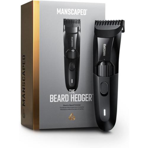 MANSCAPED® The Beard Hedger® Premium Men's Beard Trimmer, 20 Length Adjustable Blade Wheel, Stainless Steel T-Blade for Precision Facial Hair Trimming, Cordless Waterproof Wet/Dry Clipper