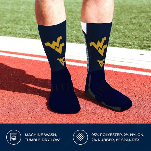 Size L For Bare Feet NCAA Adult State and University Crew Socks - Polyester blend - Unisex - High-performance socks provide