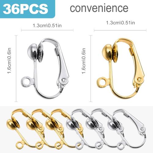 CoguZed 36-Piece Clip-On Earring Converter Set – Universal Fit for Pierced & Non-Pierced Ears (Gold & Silver Tones, Hypoallergenic Metal, Reinforced Secure Closure, Reusable)