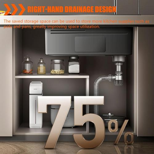 Stainless Steel Flying rain Waterfall Gray-black Drop in Kitchen Sink Workstation Kitchen Sink with Multifunctional Faucet