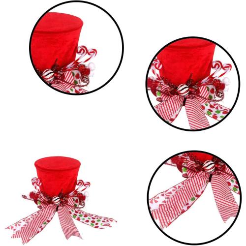 Festive Christmas Tree Topper Hat Decoration for Holiday and Indoor
