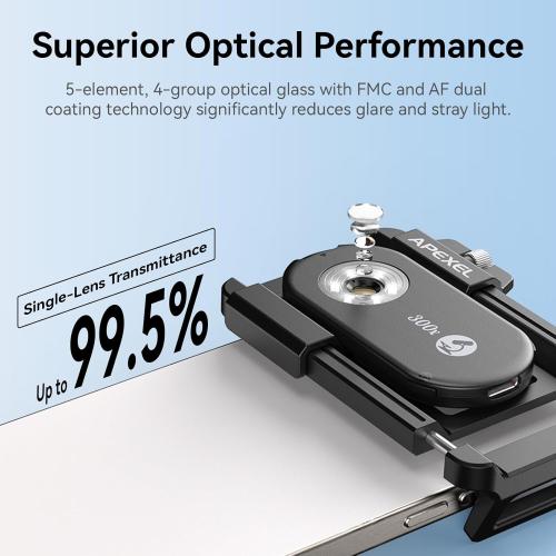 APEXEL 300X Phone Microscope Lens, Phone Camera Micro Lens with Universal Clip/LED Light/CPL, Mini Pocket Microscope, Phone Lens Attachment Fit for iPhone 16/15/14/13, Samsung, and Most Smartphone
