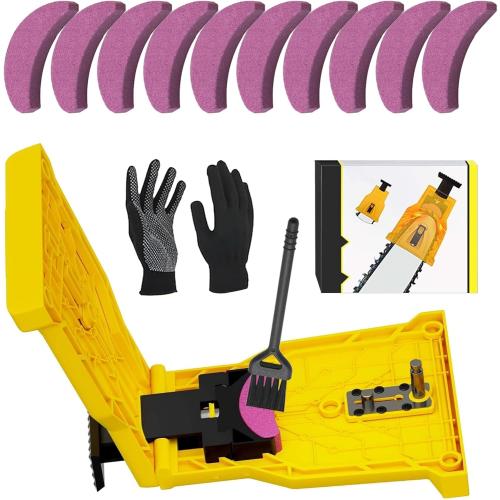 Chainsaw Sharpener for 12''-22'' Chain Saws Universal Chain Saw Sharpener Tool, Portable Chainsaw Chain Sharpener, Chainsaw Blade Sharpener Kit Quick Sharpening and Easy to Use