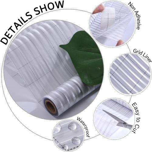 VELIMAX 1/2-Inch Reeded Glass Window Film, Frosted Reeds Window Film, Window Privacy Film, 3D Window Decals Non Adhesive for Bathroom Living Room Office, 17.7x78.7 inches