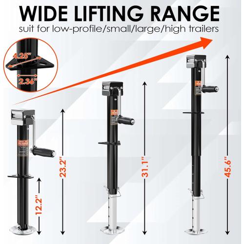 5000 lbs A-Frame Trailer Jack, 15 Lift, Adjustable 5-Level Drop Leg, 5K Jack for RV Trailer Boat