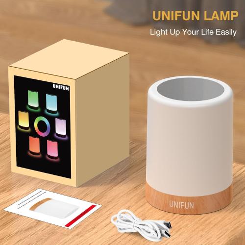 Night Light, Touch Lamp for Bedrooms Living Room Portable Table Bedside Lamps with Rechargeable Internal Battery Dimmable 2800K-3100K Warm White Light & Color Changing RGB (Regular Size)…