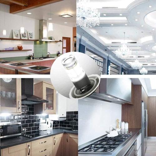 G8 LED Light Bulb, G8 GY8.6 Bi-pin Base, 3W 120V 20W 35W Halogen Replacement Bulb for Under Counter Kitchen Lighting, Under-Cabinet Light, Puck Light Daylight White 6000K（5-Pack）