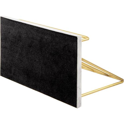 MyGift Modern Brass Metal Wire and White Marble Kitchen Cookbook Stand - Countertop Recipe Book and Tablet Holder - Handcrafted in India