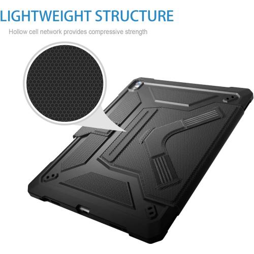 Case for iPad Pro 12.9 Case 2018 3rd Gen with Wireless Pencil Holder, Ultra-Thin Soft Back Shell Install & Remove Easily, Smart Sleep/Wake Cover with Shoulder Strap - Black