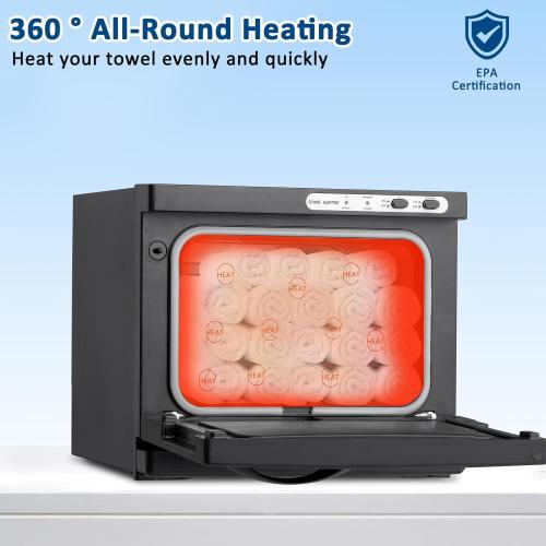 Winado Hot Towel Warmer Cabinet, 8L Mini Hot Bath Towel Warmer, Esthetician Towel Heating Cabinet for Facial Spa, Massage, Barber Shops and Home, Black