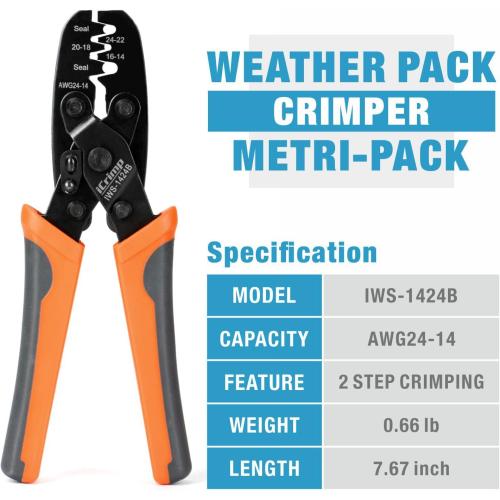 iCrimp Weather Pack Crimper Tools for Delphi APTIV Packard Weather Pack Terminals Metri-Pack Connectors for Sealed Terminals