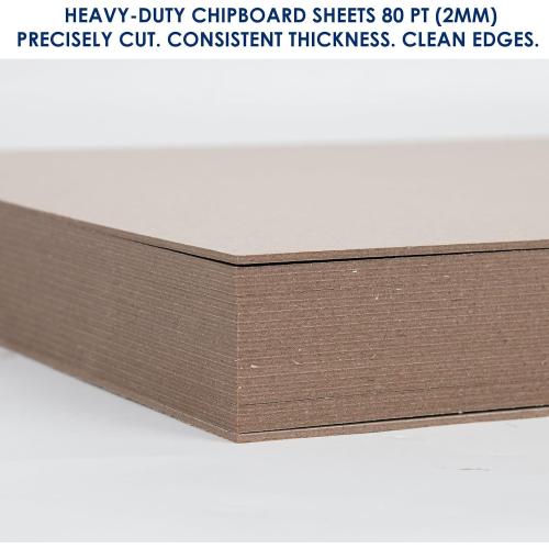 Heavy-Duty Chipboard Sheets 16 x 20 in - 80 PT (2mm) Thick - 20 Large Sheets of Chip Board for Binding Covers, Book Boards, Backing and Crafts - Sturdy Alternative to Thin Cardboard Sheets