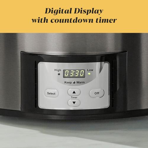 Crock-Pot MyTime Technology 6 Quart Programmable Slow Cooker and Food Warmer with Digital Timer, Stainless Steel