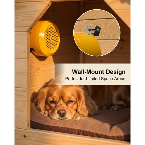 Dog House Heater with Adjustable 400W/800W Power, Pet Warmer for Kennels Chicken Coops Rabbit Hutches, Wall Mounted with Overheat Protection and 9.8ft Anti-Bite Cord