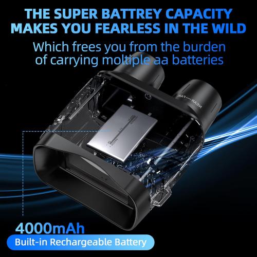 Night Vision Goggles for Adults, 4K Infrared Night Vision Binoculars with Rechargeable Battery and Anti-Shake Motion Detection for Camping