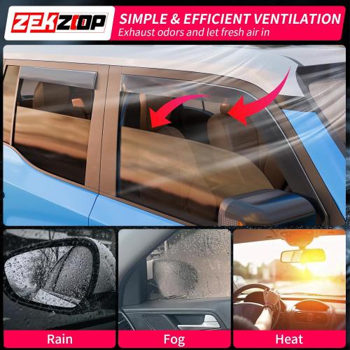 Visor Rain Guards Compatible with 2024 2025 2026 Toyota Land Cruiser Prado J250 LC250 Front and Rear in-Channel Window Visors Wind Deflectors Weather Shield for Prado 4PCS Accessories
