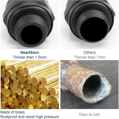 NearMoon Shower Head Swivel Ball Adapter - Solid Brass Shower Connector Ball Joint Adjustable Universal Shower Arm Extension Component (Matte Black)